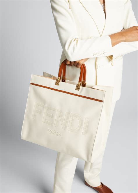 fendi brown authentic tote handbag purse|Fendi large sunshine tote bag.